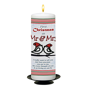 Personalsied Christmas Candle - Our First Christmas - Mr & Mrs Photo Christmas